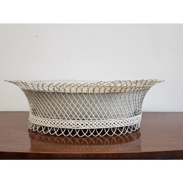 Antique 19th C. French Oval Wire Garden Basket or Planter For Sale - Image 16 of 18
