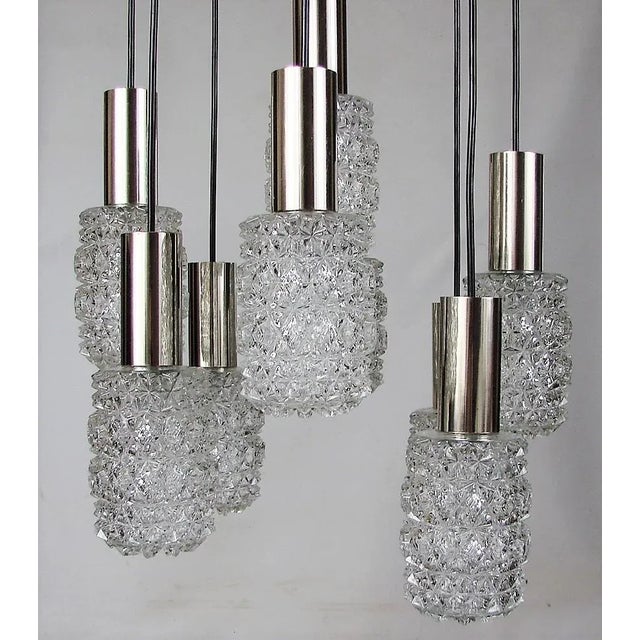 Silver Type 421 Cascade Chandelier from Bankamp Leuchten, Neheum, 1960s For Sale - Image 8 of 12
