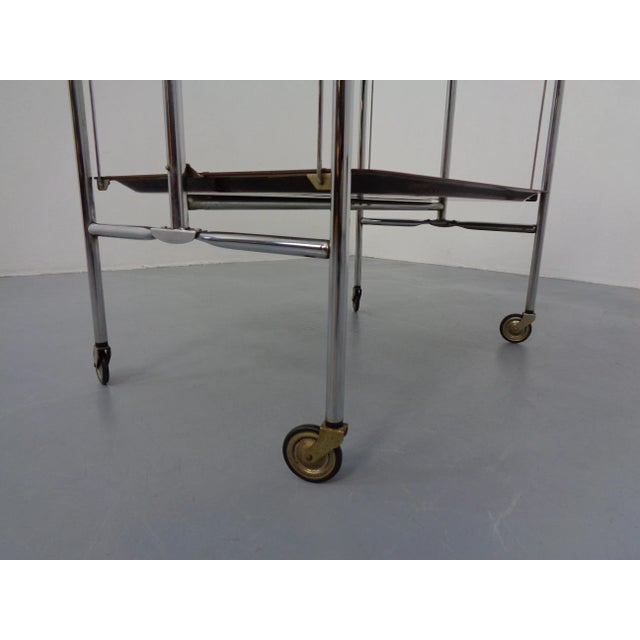 Vintage Optic Rosewood Pressalit Tea Cart, 1970s For Sale - Image 16 of 18