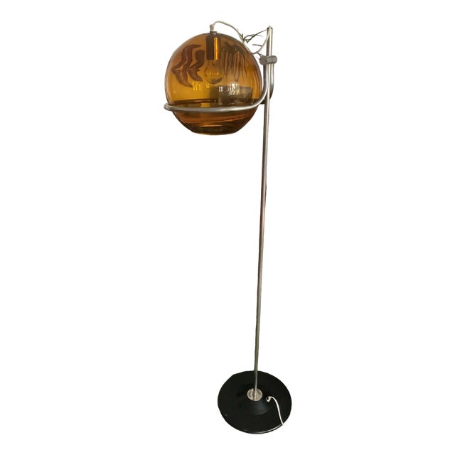 Smoked Glass Floor Lamp by Házi Tibor, Hungary, 1973 For Sale