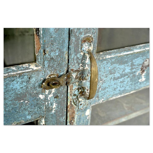 Wood Wood Display Case with Green Patina For Sale - Image 7 of 9