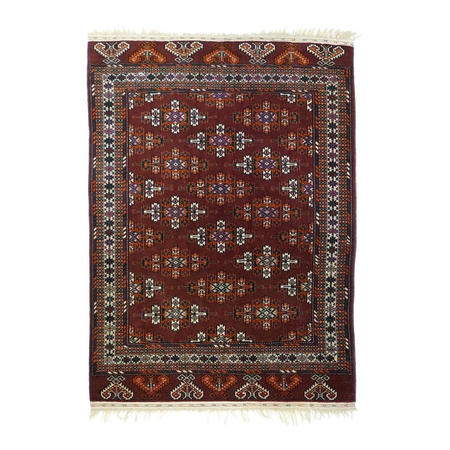 Late 19th Century Antique Turkmen Rug 4'4'' X 6'2'' For Sale