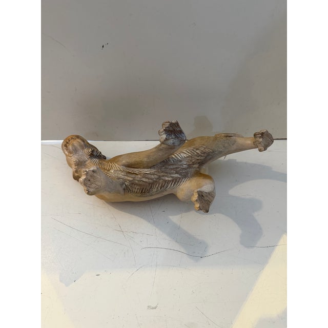 Vintage Hand-Carved Wood Cat Sculpture For Sale - Image 9 of 12
