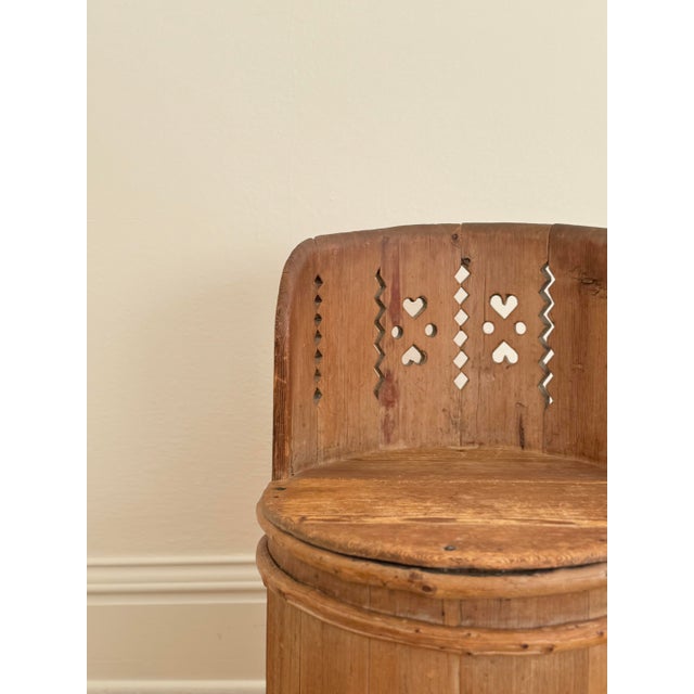 Rustic Early 19th C Swedish Kubbstol Chair, in Alpine Pine For Sale - Image 3 of 9