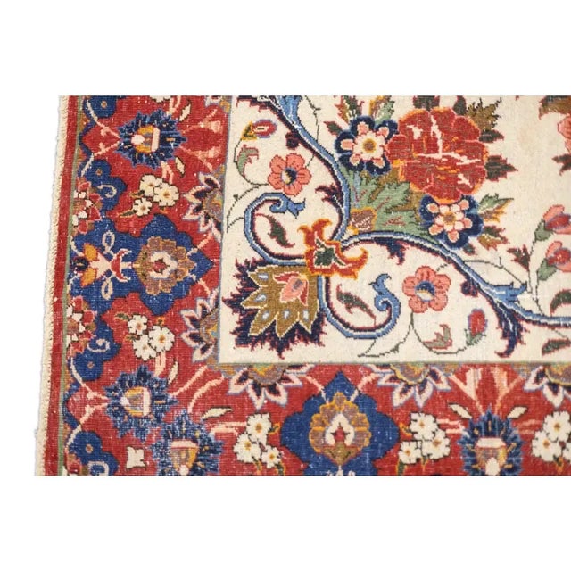 Antique Persian Isfahan Rug 5'0" X 7'6'' For Sale - Image 10 of 12