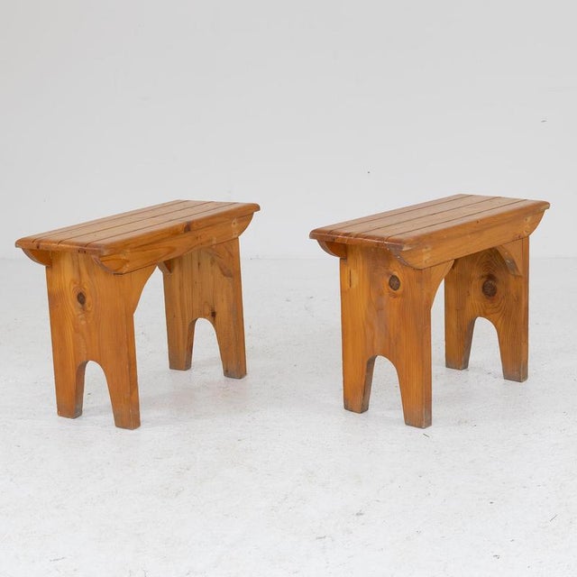 Small Fir Benches, 1970s, Set of 2 For Sale - Image 4 of 7