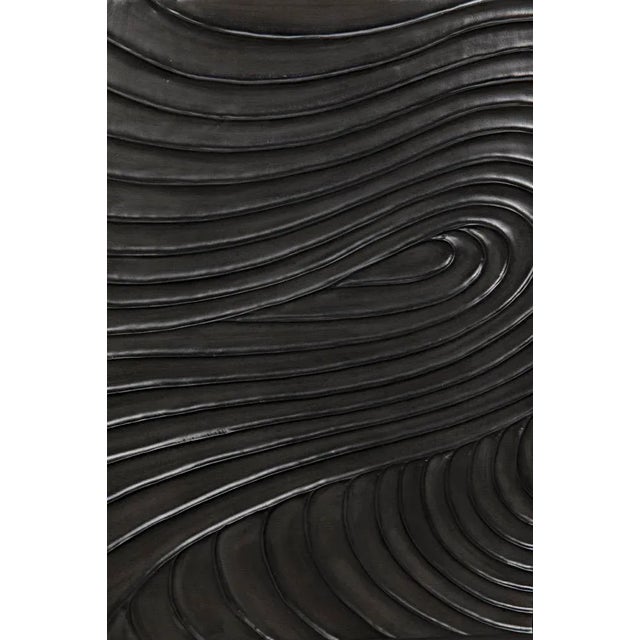 This handcrafted and beautifully finished mahogany sideboard's strong lines are enhanced with four hand-carved cupboard...