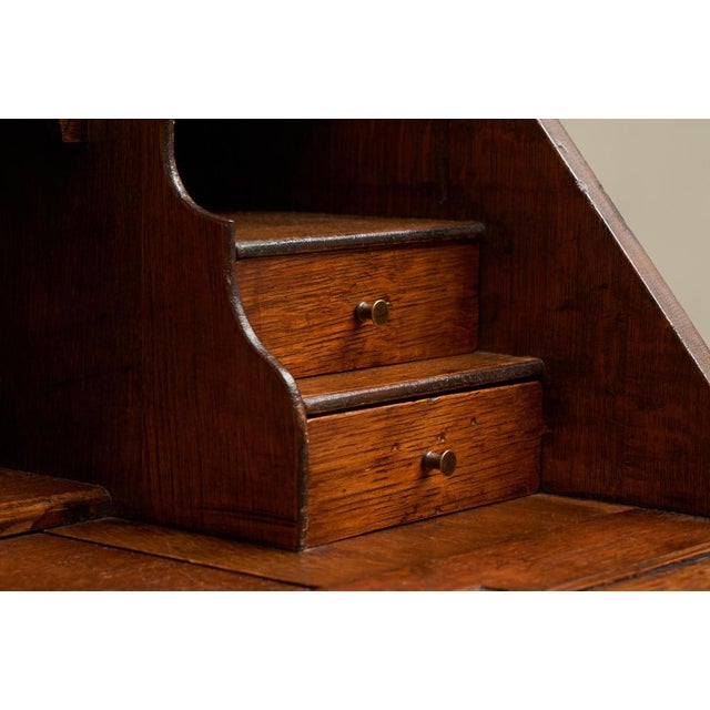 Brown Antique English Fall Front Secretary in Oak For Sale - Image 8 of 14