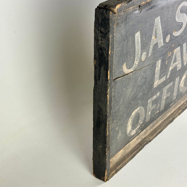 Black A Gorgeous Early Wood Double Sided Trade Sign Advertising "j.a. Stone Law Office" For Sale - Image 8 of 13