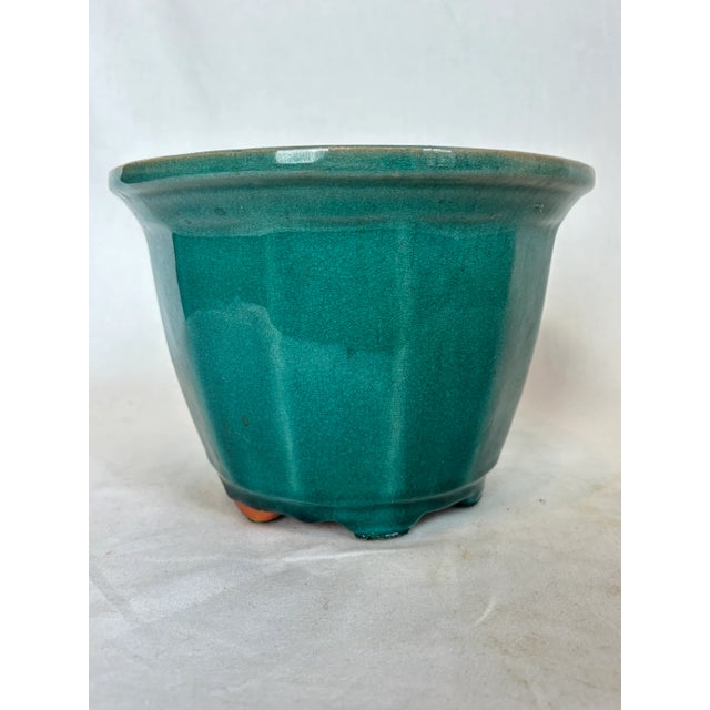 Mid 20th Century Teal Pot With Rust Interior For Sale - Image 4 of 7