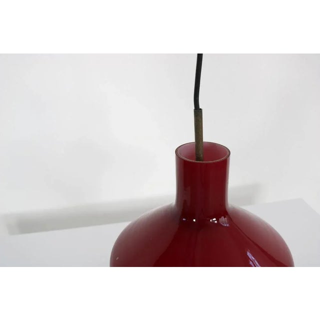 Italian Red Murano Glass Pendant Lamp, 1950s For Sale - Image 12 of 13