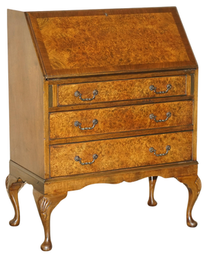 Antique Burr and Burl Walnut Secretaire, 1900s