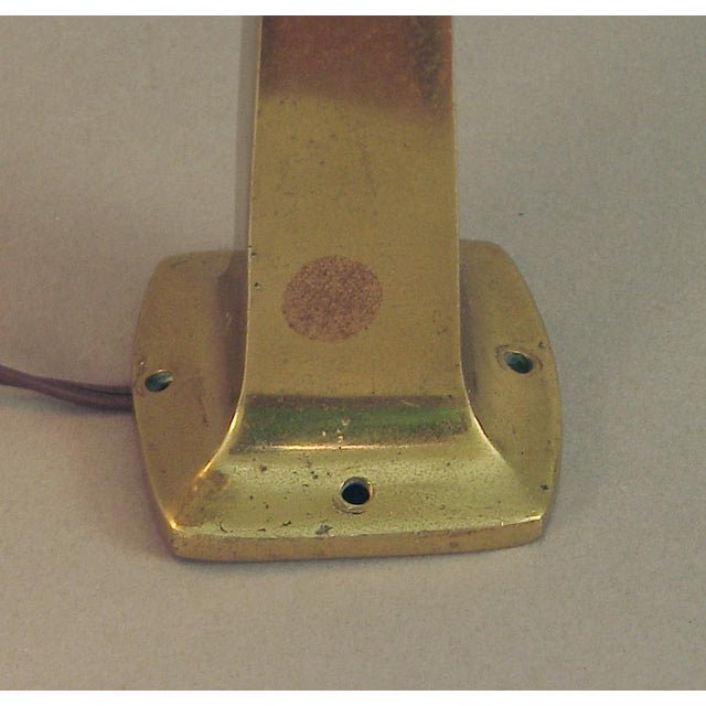 1910s 1910s Art Nouveau Wall Sconce, Solid Brass, Etched Ball Shade For Sale - Image 5 of 5