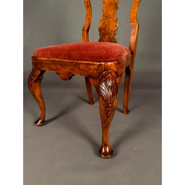 An exceptional set of eight antique English Queen Anne style dining chairs, dating to the late 19th century, circa 1890....