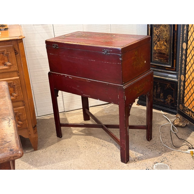 Chinoiserie Decorated Box on Stand For Sale - Image 14 of 14