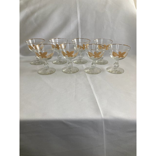 Vintage Golden Leaves Glasses, Set of 8 For Sale - Image 10 of 10