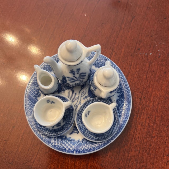 Traditional 1980s Attributed to Spode Miniature Tea Set - Set of 8 For Sale - Image 3 of 4
