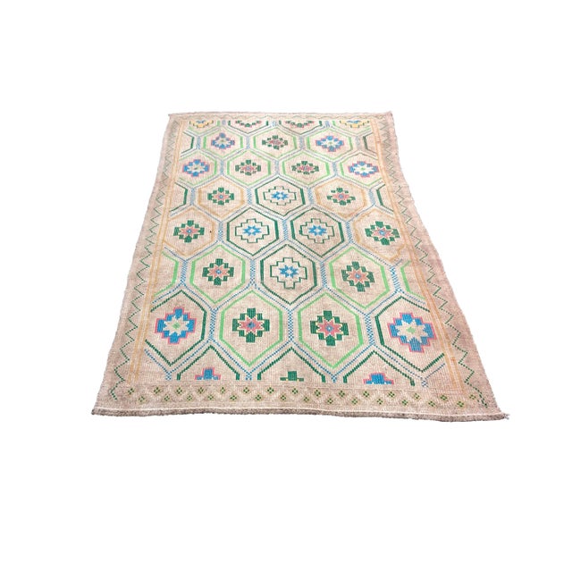 Textile 1970s Vintage Ethnic Kilim Rug- 5′5″ × 9′1″ For Sale - Image 7 of 7