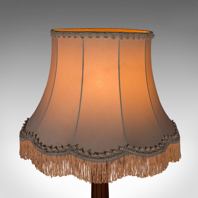 Wood 1980s 6' Tall Vintage Standard Lamp, English, Walnut, Italianate, Room Light, Shade For Sale - Image 7 of 12
