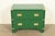 A gorgeous mid-century modern Hollywood Regency Campaign style nightstand By Drexel Heritage USA, Circa 1970s Green...