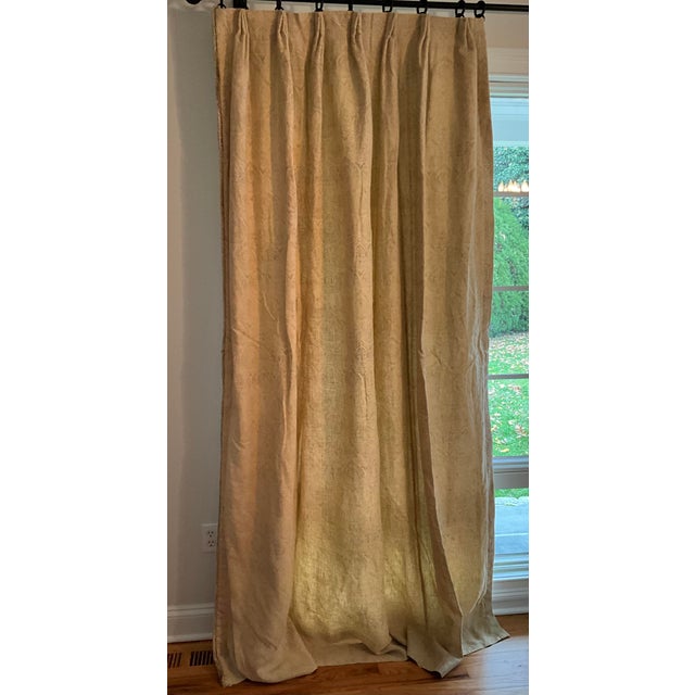 Set of 4, Rose Tarlow Drapery Panels With Lining, Interlining and Fringe For Sale In New York - Image 6 of 15