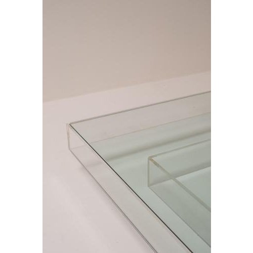 Mid-Century Modern Glass and Acrylic Glass Coffee Table, 1970s For Sale - Image 6 of 9