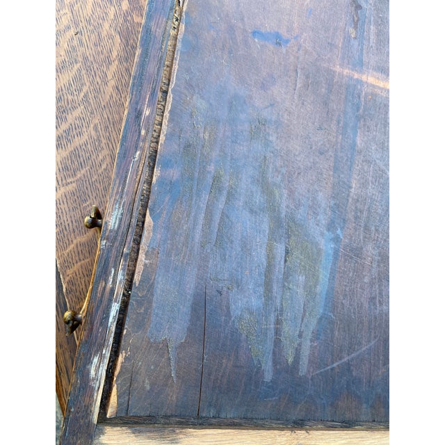 Antique Oak Arts and Crafts Mission Library Table Wirh Twisted Legs Needs Restoration For Sale - Image 12 of 18