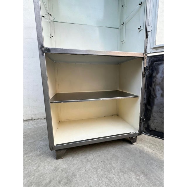 Vintage German Steel Medical Cabinet, 1960s For Sale - Image 9 of 11