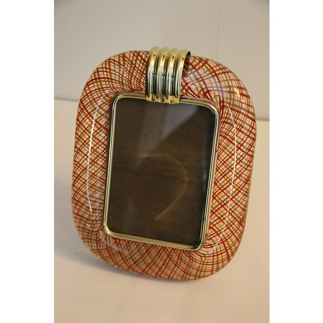 Photo Frame in Red Filigree Murano Glass, 2000s For Sale - Image 12 of 16