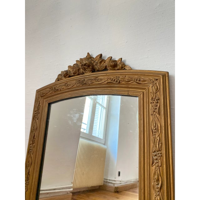 Napoleon III Stuccoed and Gilded Wood Mirror, 1800s For Sale - Image 3 of 7