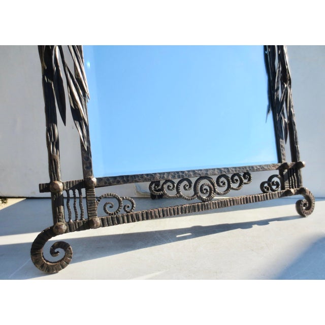 Antique French Iron Art Deco Table Mirror Circa 1920s For Sale - Image 14 of 17