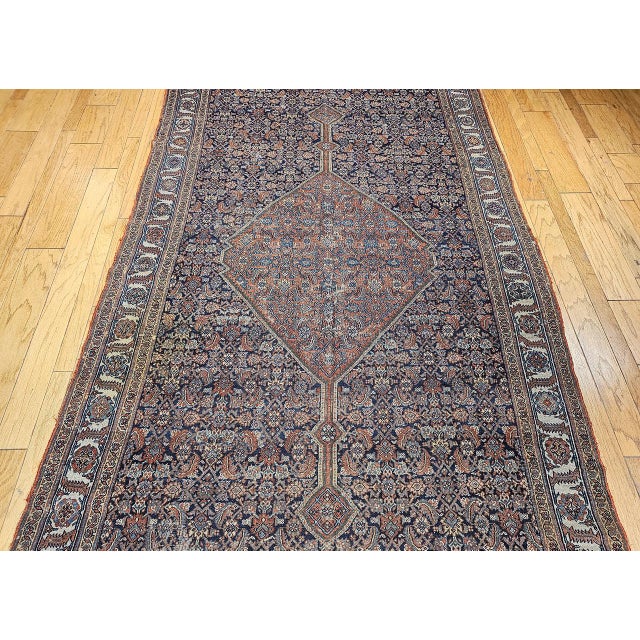 19th Century Persian Farahan Gallery Rug, Hand-Knotted Wool, Herati Geometric Pattern, Navy & ivory, 7x19 For Sale - Image 13 of 18