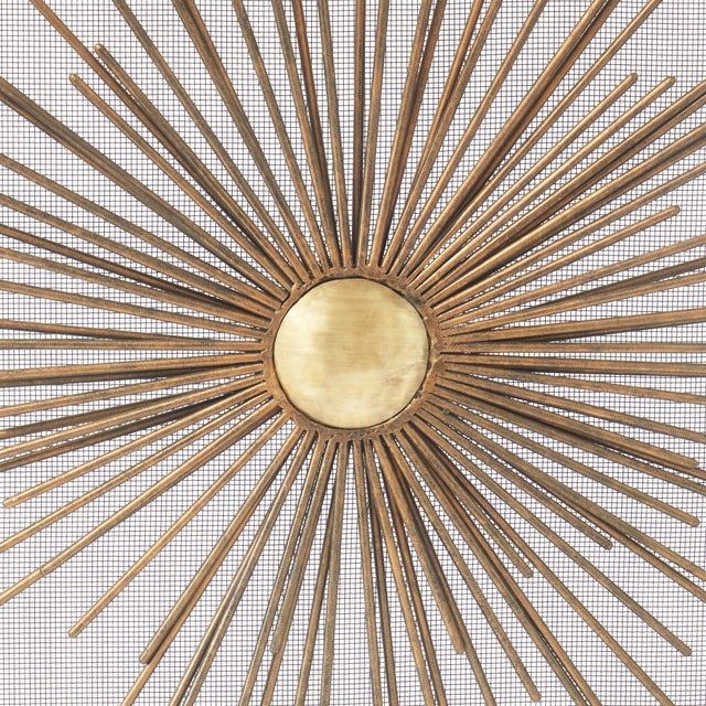 Aged Gold Sunburst Fireplace Screen For Sale - Image 12 of 12