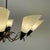 Scandinavian Opaline Glass and Brass Chandelier, 1950s For Sale - Image 9 of 17