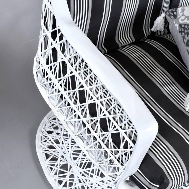 Restored Russell Woodard Spun Fiberglass Vintage Outdoor Sofa For Sale - Image 13 of 14