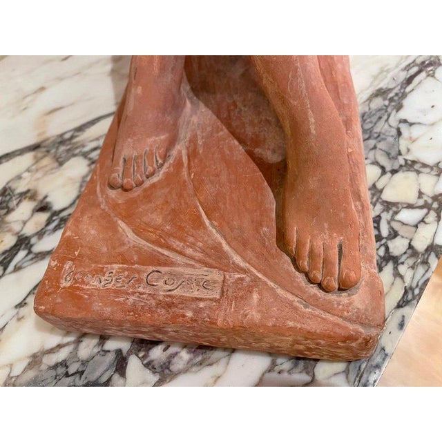 Georges Costes, Young Nude Woman with Lamb, Terracotta For Sale - Image 5 of 11
