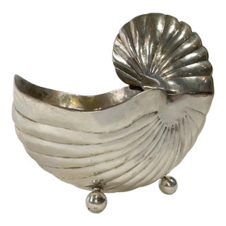 Silver Nautilus Shell Planter For Sale