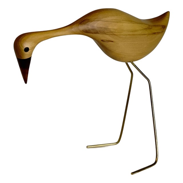 Milwerk Mid-Century Modern Handcrafted Wood Heron Sculpture, 2022 For Sale