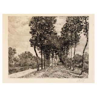 After Alfred Sisley, Landscape, Etching, 19th Century For Sale