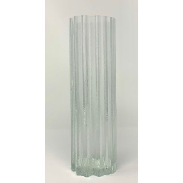 1960's Tall Bark Textured Scandinavian Art Glass Vase For Sale In Los Angeles - Image 6 of 6