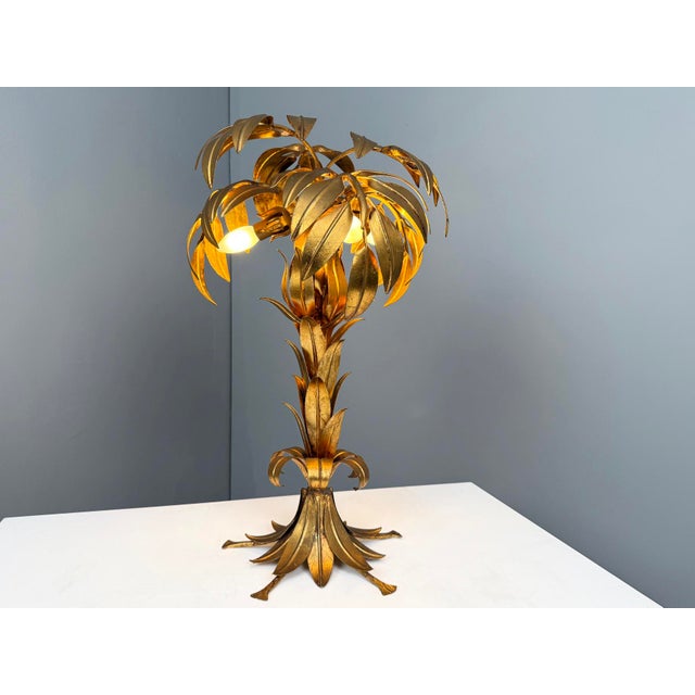 Gold-Plated Palm Tree Table Lamp by Hans Kögl, Germany, 1970s, in Very Good conditions. Designed 1970 to 1979 I have...