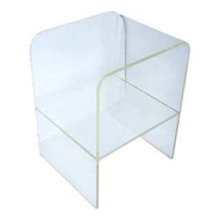 Lucite Table With Storage Shelf, in the Modern Style, Late 20th Century For Sale