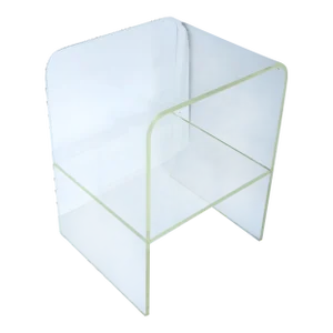 Lucite Table With Storage Shelf, in the Modern Style, Late 20th Century