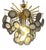 Large Chandelier in Brass with Smoked Murano Glass Discs For Sale