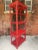 Wood Vintage Rattan Etagere Bookcase in Vermillion Red Faux Tortoise Shell Finish - Newly Painted For Sale - Image 7 of 12