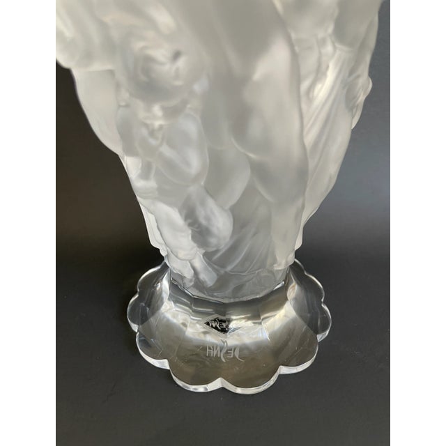 Vintage Desna Czech Republic Crystal Nude Figures Vase For Sale In Los Angeles - Image 6 of 13