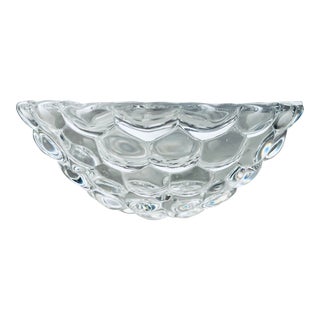 Late 20th Century Orrefors Raspberry Crystal Serving Bowl For Sale