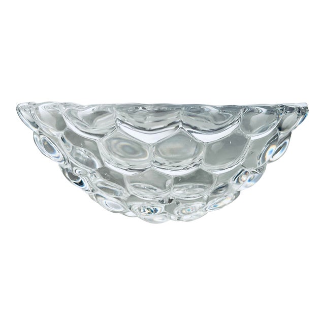 Late 20th Century Orrefors Raspberry Crystal Serving Bowl For Sale