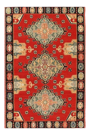 Red Hand Knotted Kilim 5'9'' X 8'8''