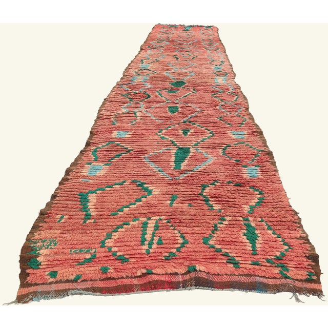 Tribal Vintage Boujad Moroccan Rug, 03'02 X 18'08 For Sale - Image 3 of 10